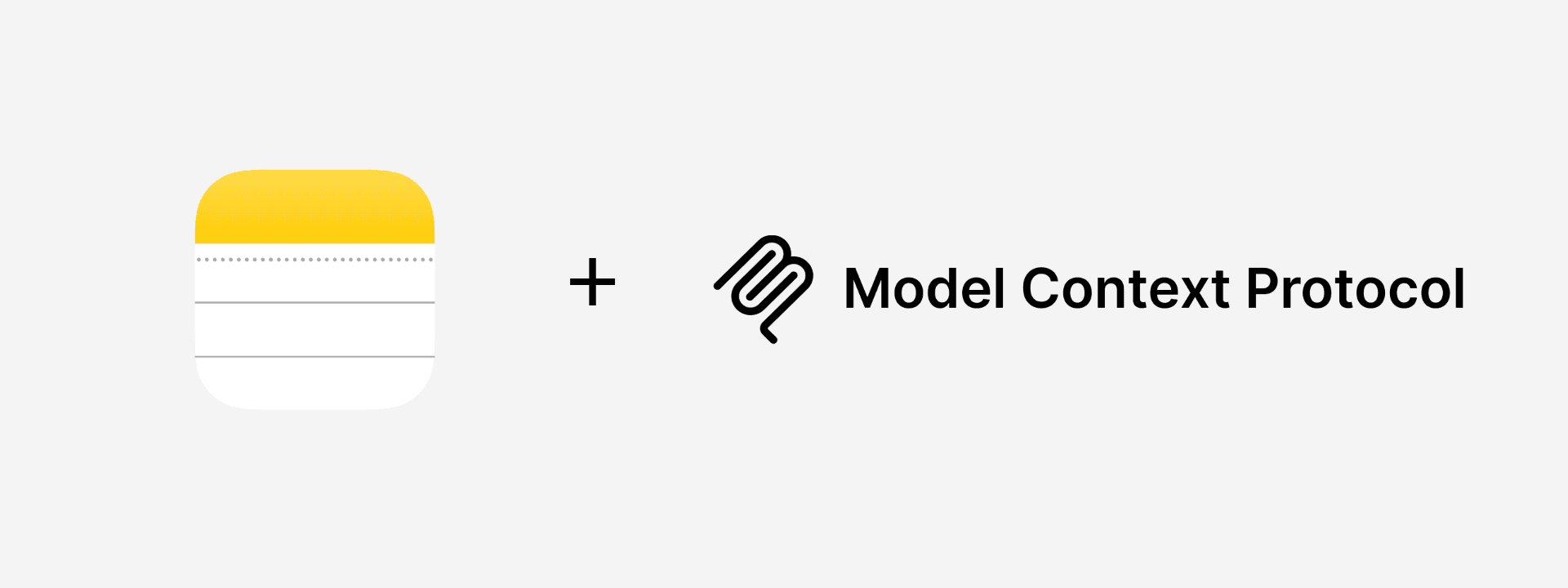 Apple Notes and Model Context Protocol logos side by side